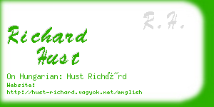 richard hust business card